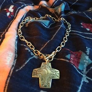 Silver cross necklace